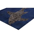 4'4x6'3 shark pattern carpet , custom handmade work , hemp in wool rug , unique beauty, decoration work , custom made to order , 135x195 cm