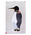 4'7x6'5 emperor penguin , custom handmade work , hemp rug , unique beauty , decoration work , custom made to order , 146x200 cm
