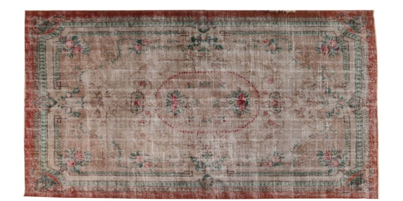6.9 X 10.6 Ft.. 205x320 Cm  Oversize Faded Color Medallion Area Rug