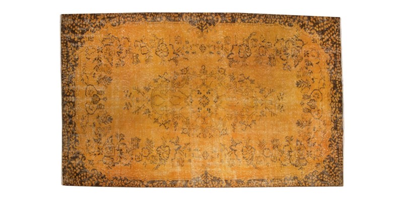 5.5 X 9.1 Ft.. 168x280 cm Copper Color  Rug , Vintage Rug , Hand Knotted Turkish Area Rug , Living Room Rug,  high Pile Designer rug 