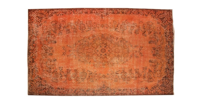 5.7 X 9.2 Ft.. 175x283 cm Orange Color Rug , Living Room Rug , Hand Knotted Rug , Mid-Country Rug Very Good  situation