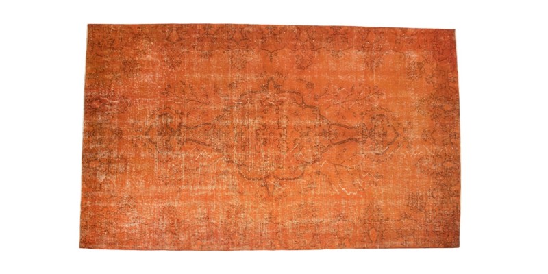 5.6 X 9 Ft.. 172x272 cm Orange Color Rug  Designer rug , Living Room Rug , This one Hand Knotted  Rug 