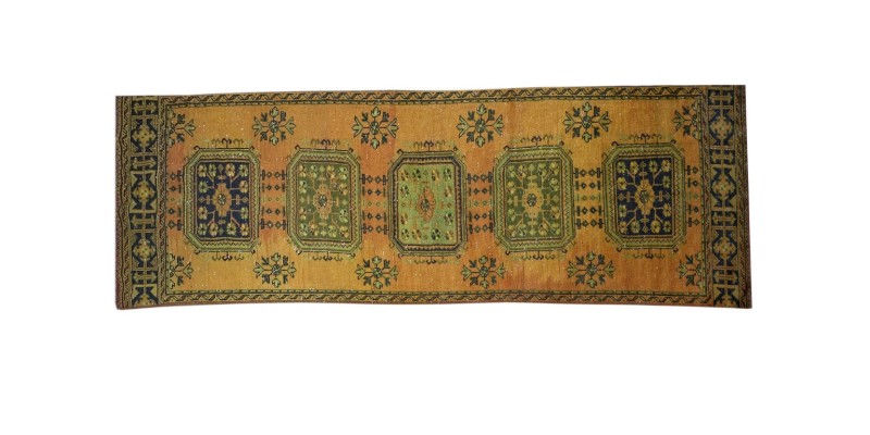 3 X 11.8 Feet . Turkish Hand Knotted  Runner Rug , Beatiful  PAttern Antique Rug , No Repeair PErfect Condition , Anatolian Rug