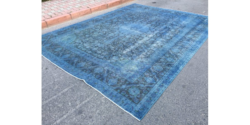 9x12 home decor rug, Oriental area rug , 9'4 X 12'2 Handmade rug ,black blue rug