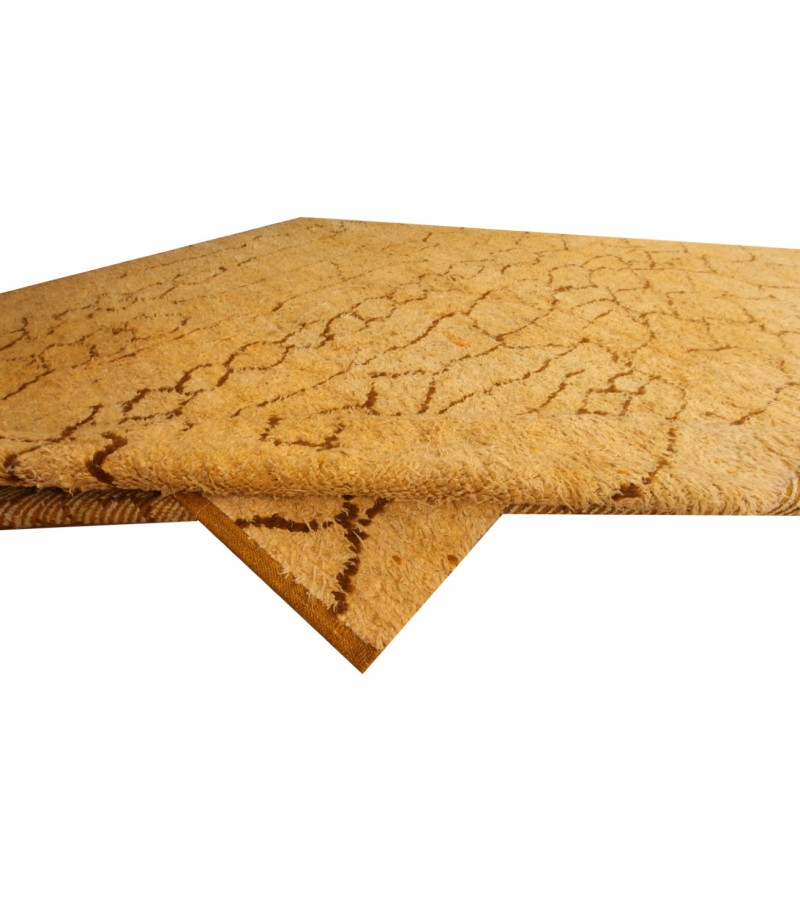5.5 X 7.8 Ft.. Golden yellow Moroccan style Abstract carpet , 165 X 235 cm
