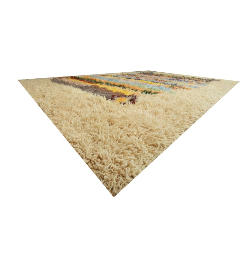 6.11 X 10 Ft.. 210x305 cm  Designer Colorful Curly Pile rug