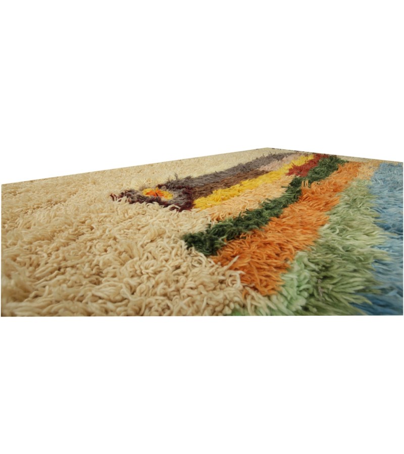 6.11 X 10 Ft.. 210x305 cm  Designer Colorful Curly Pile rug