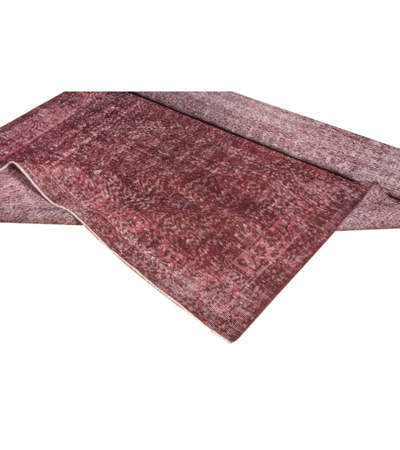 6.6' X 10.1' Ft 203x310 CM  Red Vintage Rug , Turkish Area Rug , Hand Knotted Rug , Kitchen Rug , Office Rug .