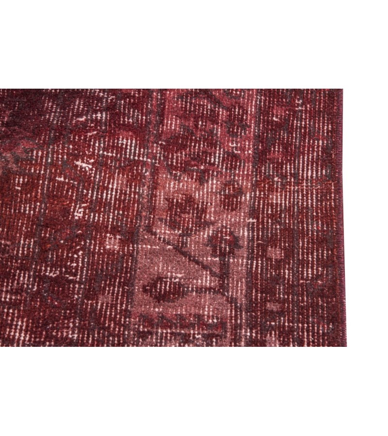 6.6' X 10.1' Ft 203x310 CM  Red Vintage Rug , Turkish Area Rug , Hand Knotted Rug , Kitchen Rug , Office Rug .