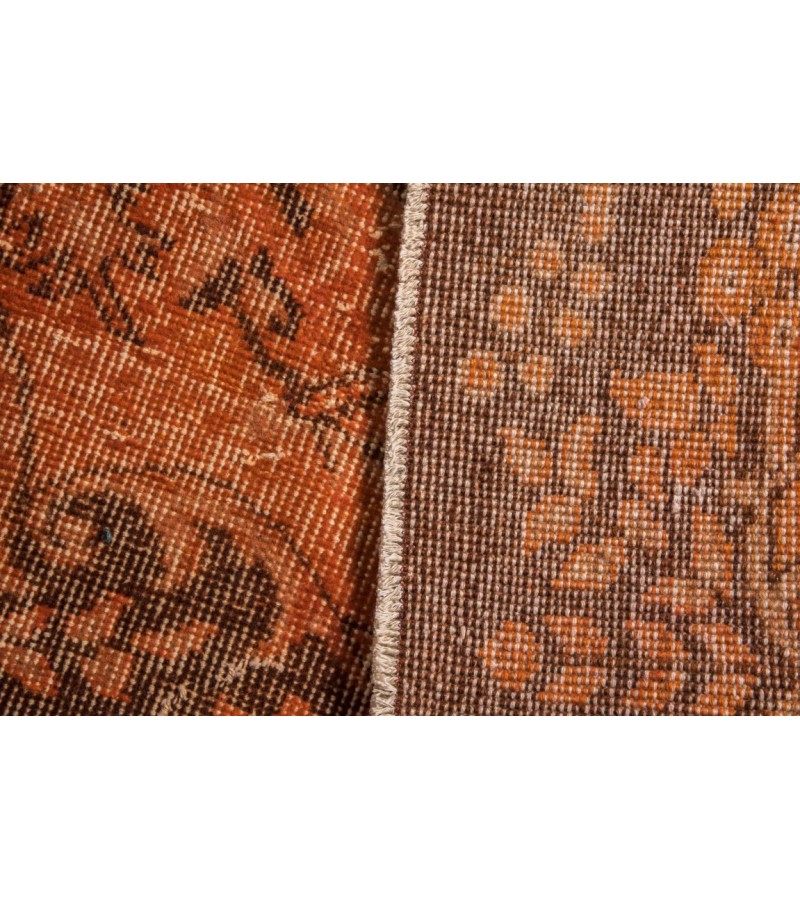 5.7 X 9.2 Ft.. 175x283 cm Orange Color Rug , Living Room Rug , Hand Knotted Rug , Mid-Country Rug Very Good  situation