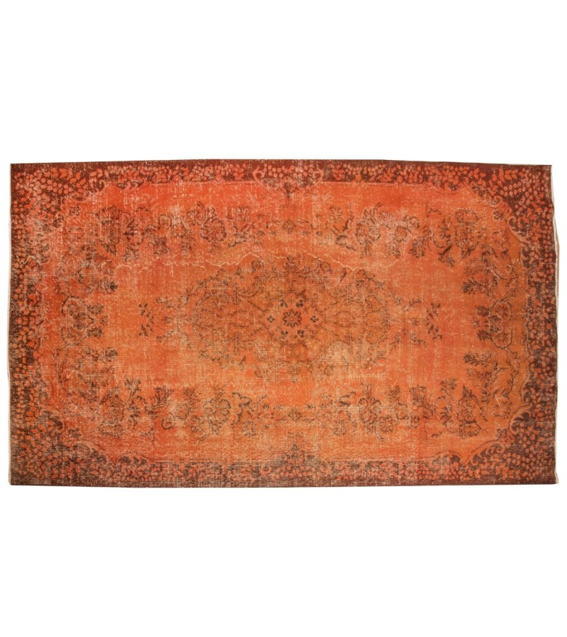 5.7 X 9.2 Ft.. 175x283 cm Orange Color Rug , Living Room Rug , Hand Knotted Rug , Mid-Country Rug Very Good  situation
