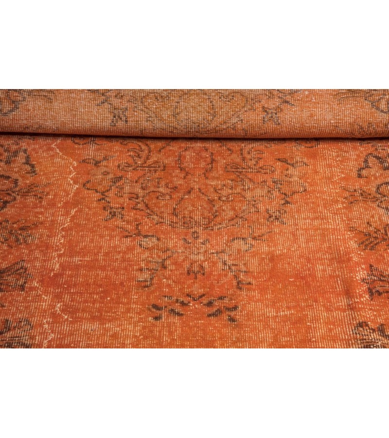 5.7 X 9.2 Ft.. 175x283 cm Orange Color Rug , Living Room Rug , Hand Knotted Rug , Mid-Country Rug Very Good  situation