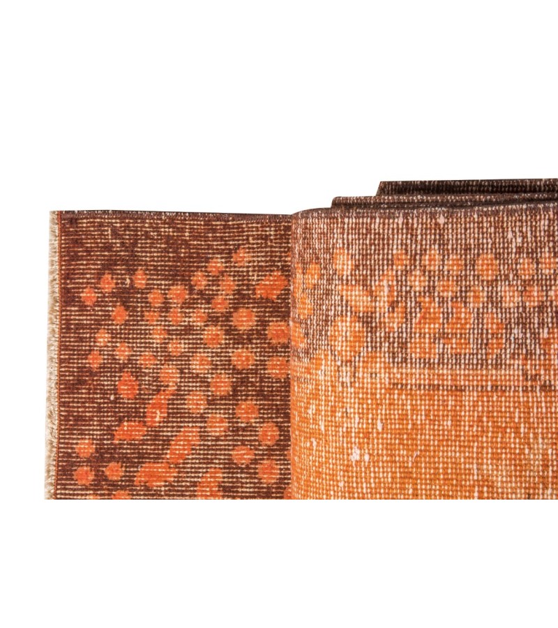 5.7 X 9.2 Ft.. 175x283 cm Orange Color Rug , Living Room Rug , Hand Knotted Rug , Mid-Country Rug Very Good  situation