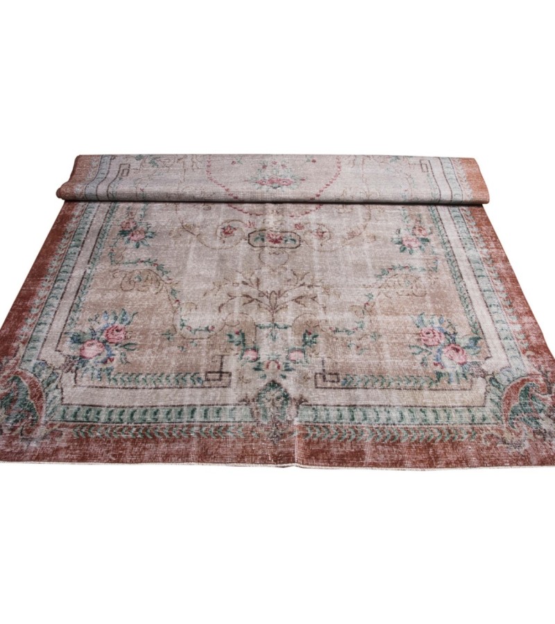 7 X 10 Feet . All over Flower Pattern , Pastel Rainbow Colors Rug , Turkish Hand Knotted Living Room Rug , No Repeair PErfect Condition