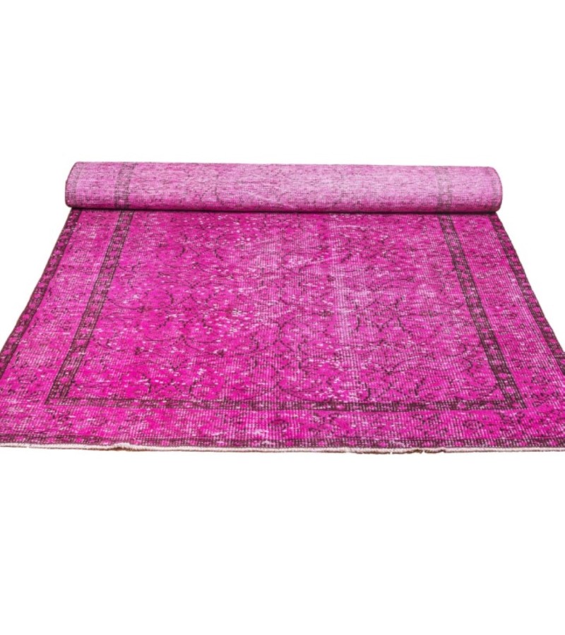 5 X 8.8 Ft.. 151x269 cm Pastel Pink  Colors high Pile Designer rug , Turkish Hand Knotted Rug