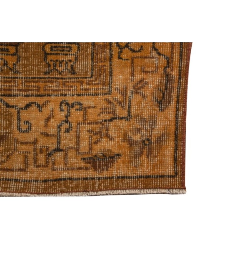 4.7 X 8.4 Ft.. 141x255 cm Orange Kitchen Rug , Decoration Dizayn Rug , Vintage Carpets