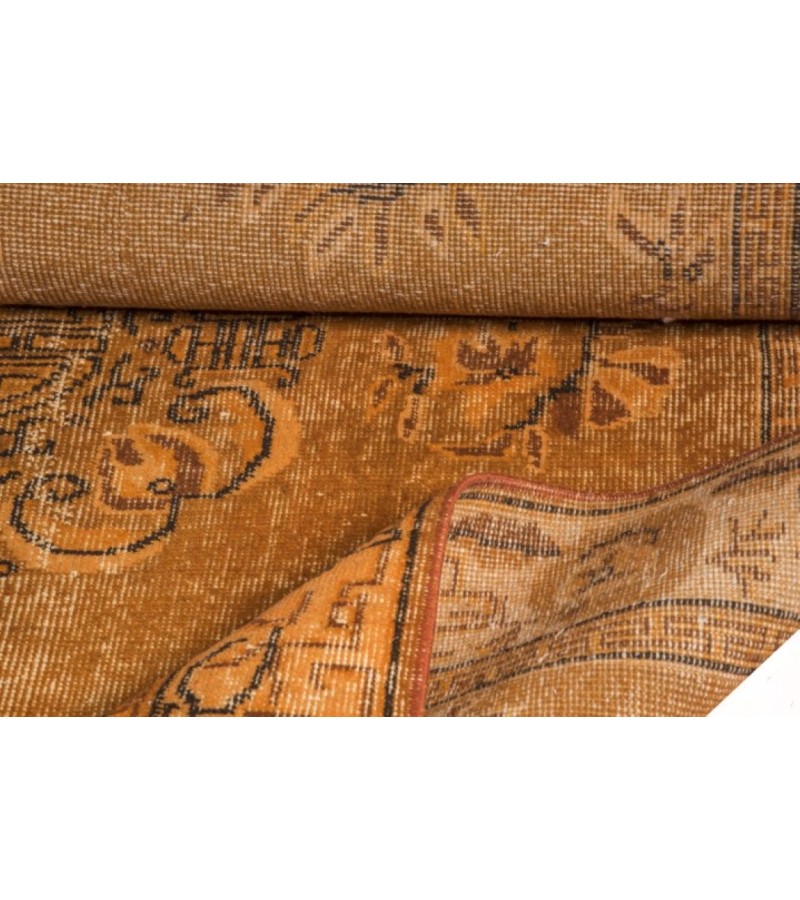 4.7 X 8.4 Ft.. 141x255 cm Orange Kitchen Rug , Decoration Dizayn Rug , Vintage Carpets