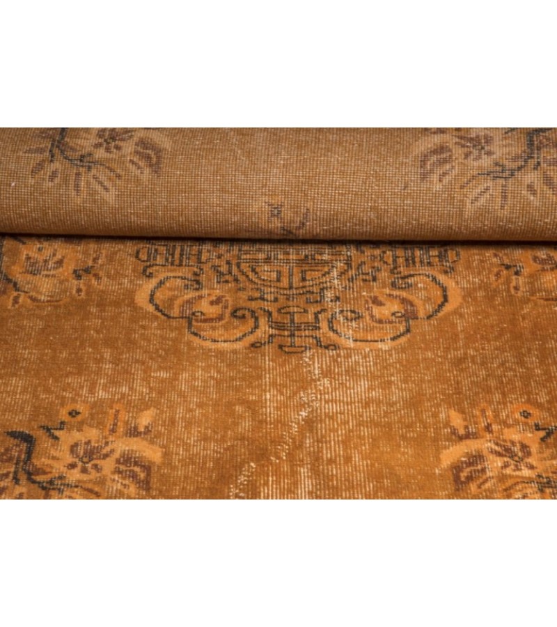 4.7 X 8.4 Ft.. 141x255 cm Orange Kitchen Rug , Decoration Dizayn Rug , Vintage Carpets