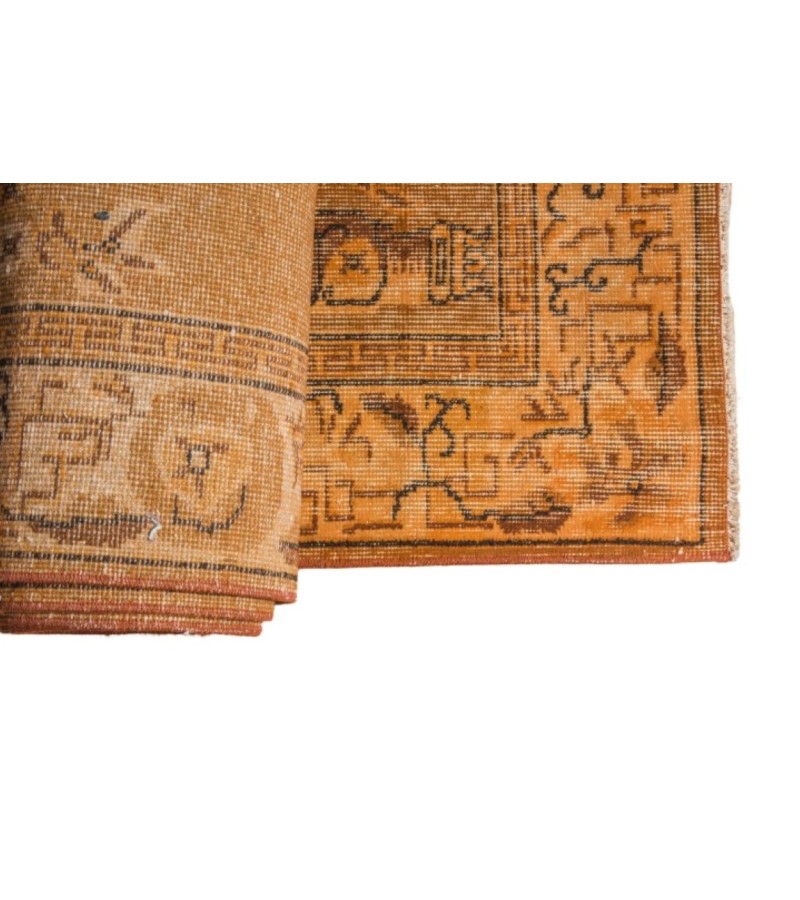 4.7 X 8.4 Ft.. 141x255 cm Orange Kitchen Rug , Decoration Dizayn Rug , Vintage Carpets