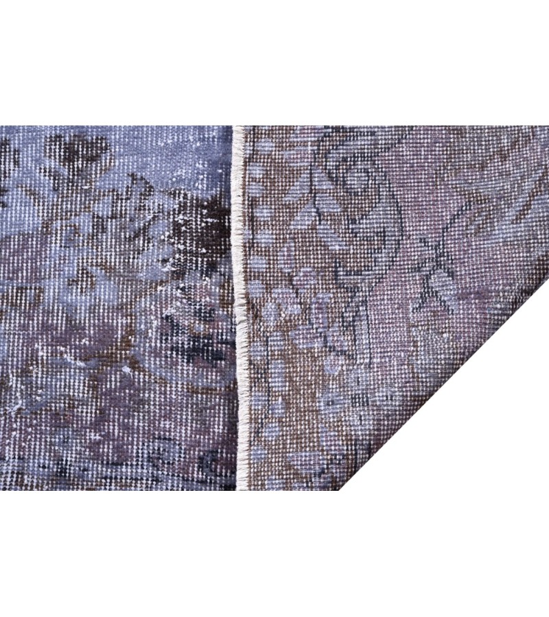 156 X 295 cm Blue Rug , Muted pattern Rug , Turkish Rug , Overdyed Rug , Faded Rug  , Living Room Rug