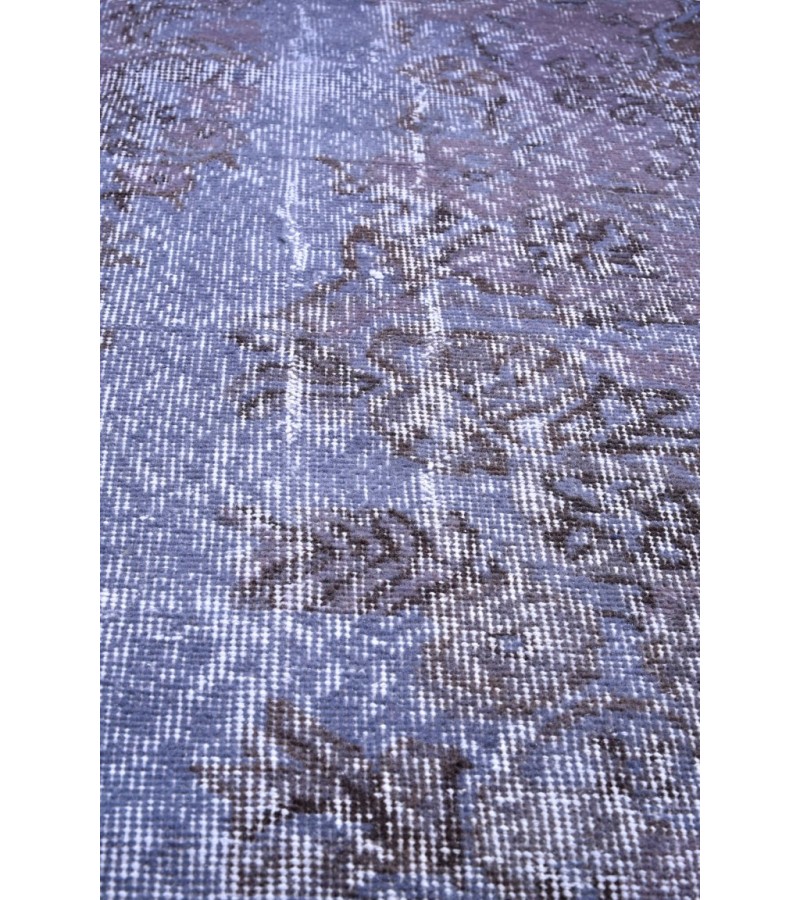 156 X 295 cm Blue Rug , Muted pattern Rug , Turkish Rug , Overdyed Rug , Faded Rug  , Living Room Rug