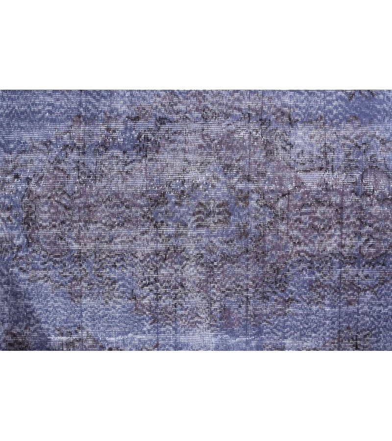 156 X 295 cm Blue Rug , Muted pattern Rug , Turkish Rug , Overdyed Rug , Faded Rug  , Living Room Rug
