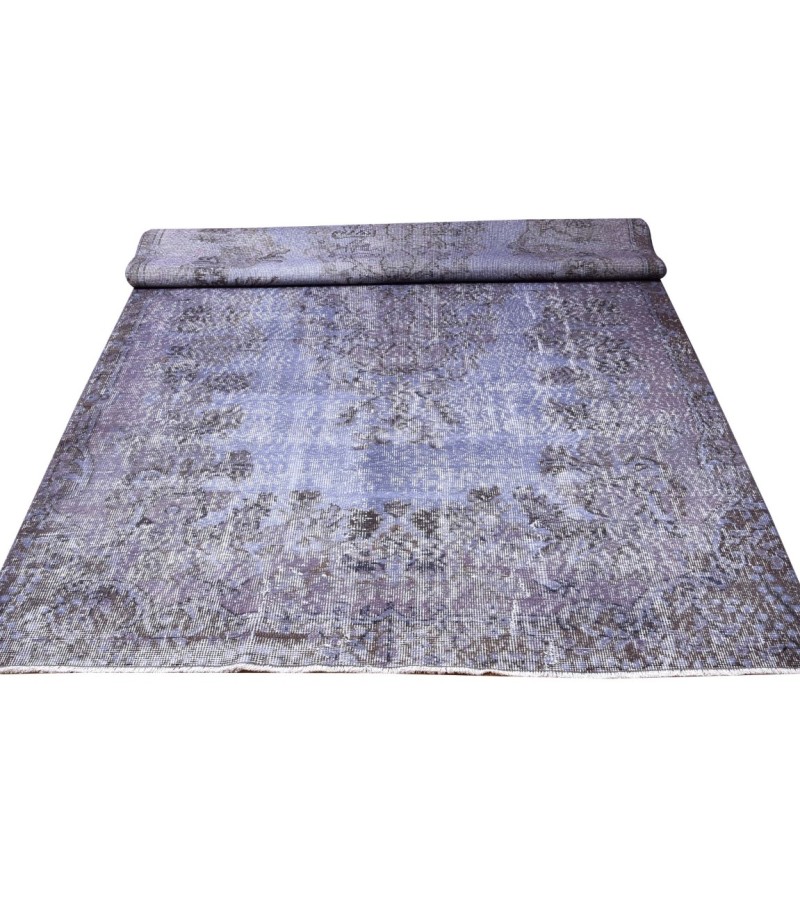156 X 295 cm Blue Rug , Muted pattern Rug , Turkish Rug , Overdyed Rug , Faded Rug  , Living Room Rug