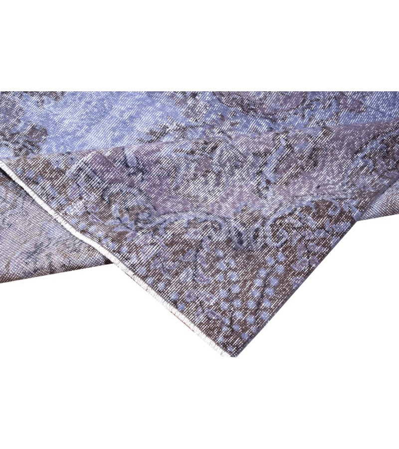 156 X 295 cm Blue Rug , Muted pattern Rug , Turkish Rug , Overdyed Rug , Faded Rug  , Living Room Rug