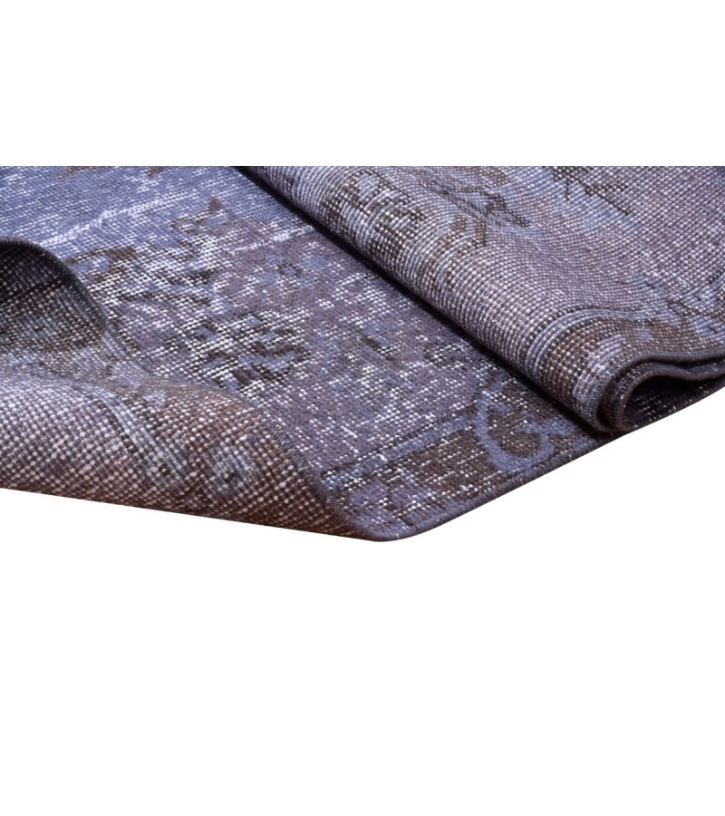 156 X 295 cm Blue Rug , Muted pattern Rug , Turkish Rug , Overdyed Rug , Faded Rug  , Living Room Rug