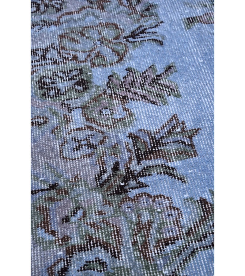 180 X 280 Cm Blue Hand Knotted Turkish Rug , Vintage Rug , Antique Rug , Anatolian Rug  , Overdyed Rug , Perfect in very good condition  Rug