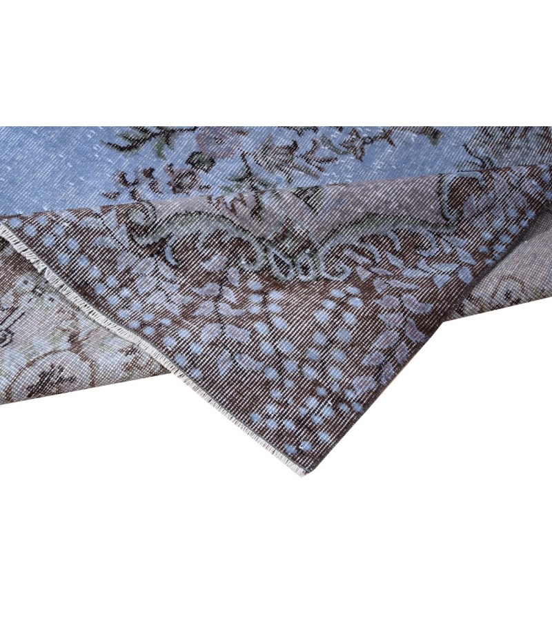 180 X 280 Cm Blue Hand Knotted Turkish Rug , Vintage Rug , Antique Rug , Anatolian Rug  , Overdyed Rug , Perfect in very good condition  Rug