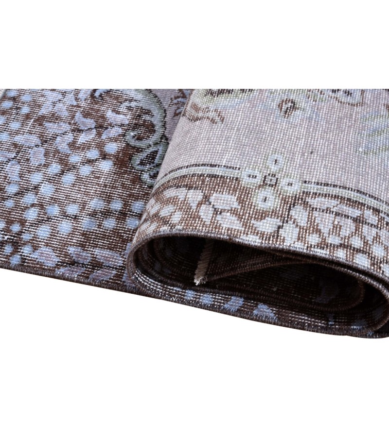 180 X 280 Cm Blue Hand Knotted Turkish Rug , Vintage Rug , Antique Rug , Anatolian Rug  , Overdyed Rug , Perfect in very good condition  Rug