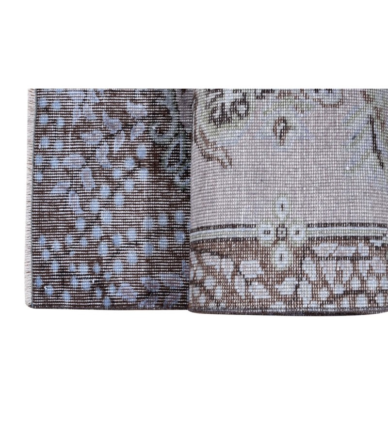 180 X 280 Cm Blue Hand Knotted Turkish Rug , Vintage Rug , Antique Rug , Anatolian Rug  , Overdyed Rug , Perfect in very good condition  Rug