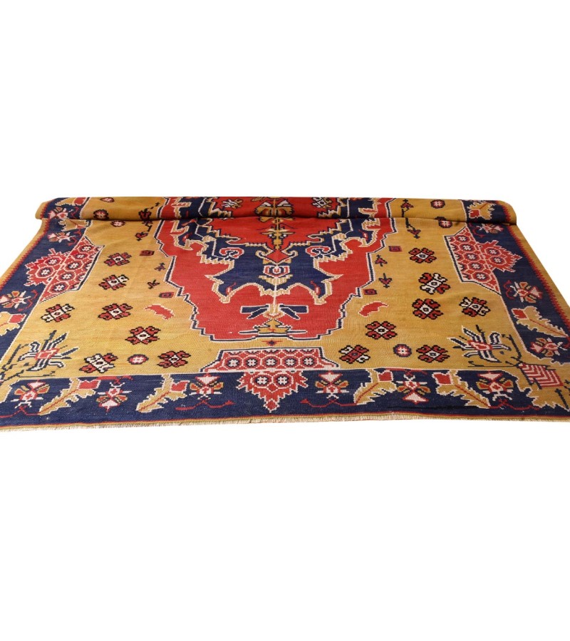 8 X 10 Feet. Turkish Anatolian Carpet , Patterned , Antique Carpet , Hand Woven Carpet , Old Middle  Village Carpet , Unrepaired Excellent Condition