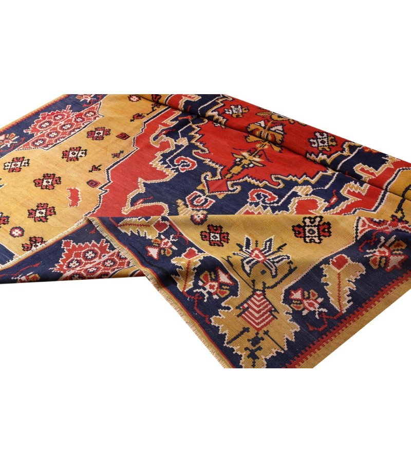 8 X 10 Feet. Turkish Anatolian Carpet , Patterned , Antique Carpet , Hand Woven Carpet , Old Middle  Village Carpet , Unrepaired Excellent Condition