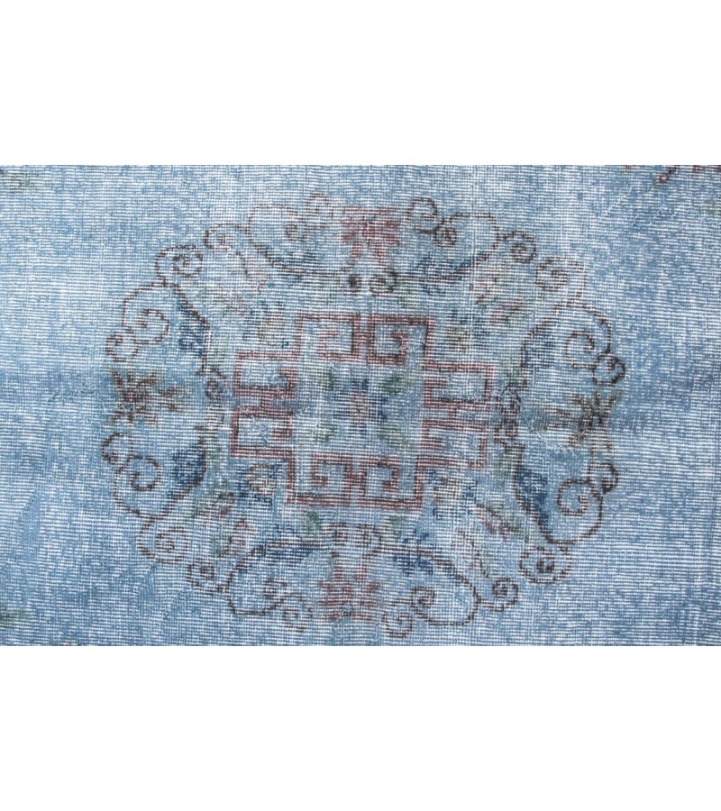 5 X 9 Feet.  Blue Color Madallion  Pattern Rug , Turkish Hand Knotted Area Rug , Living Room Antique Rug , Anatolian Oushak Rug , Persian Rug