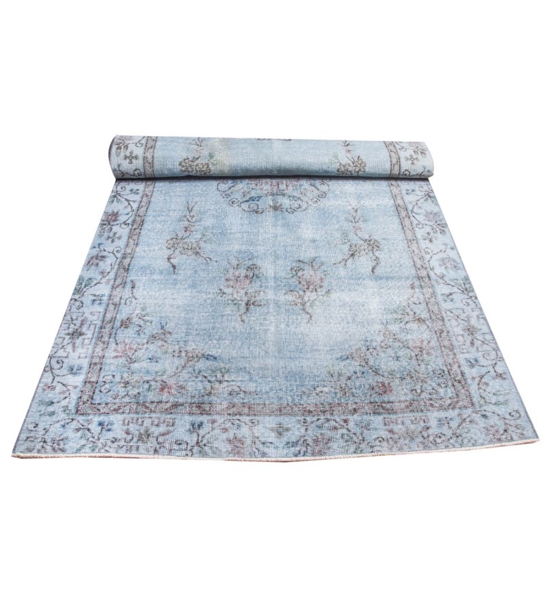 5 X 9 Feet.  Blue Color Madallion  Pattern Rug , Turkish Hand Knotted Area Rug , Living Room Antique Rug , Anatolian Oushak Rug , Persian Rug