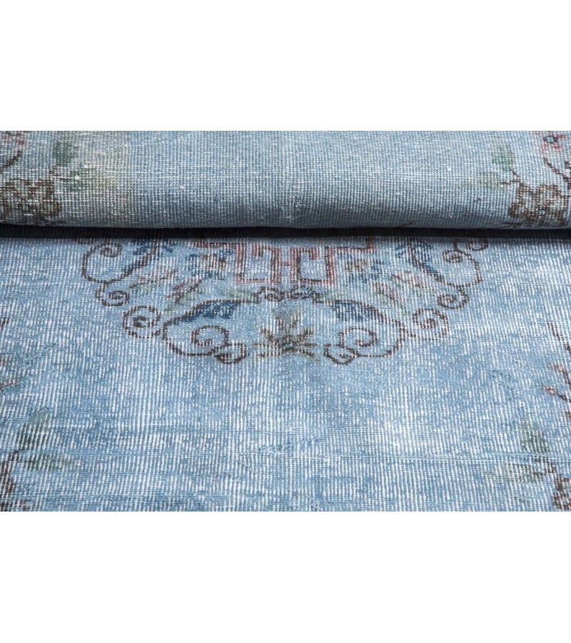 5 X 9 Feet.  Blue Color Madallion  Pattern Rug , Turkish Hand Knotted Area Rug , Living Room Antique Rug , Anatolian Oushak Rug , Persian Rug