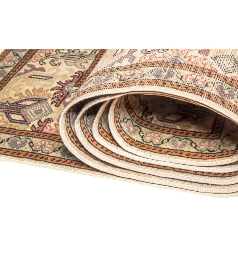 7 x 10 Feet . Perfect Madallion in Pastel Colors Rug , Turkish Hand Knotted Persian Rug , Living Room Rug , No Repeair Perfect Condition