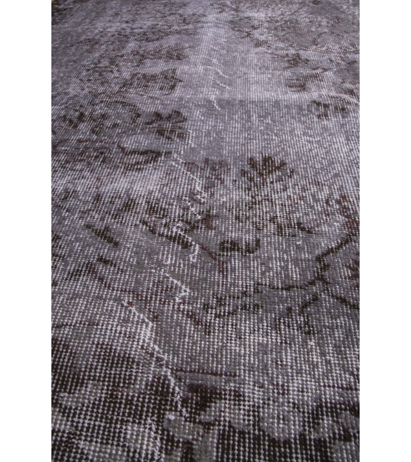 6 X 9 Feet . Flowers PAttern , PErfect Madallion Rug , Gray Color Antique Rug , Turkish Hand KNotted Rug , No Repeair PErfect Condition