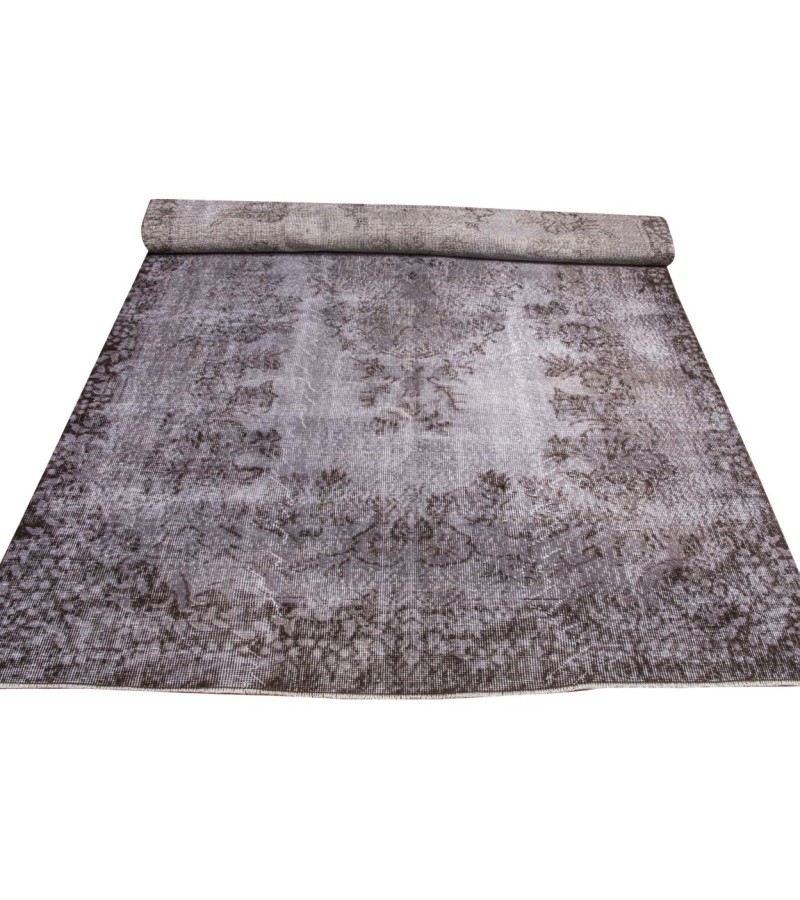 6 X 9 Feet . Flowers PAttern , PErfect Madallion Rug , Gray Color Antique Rug , Turkish Hand KNotted Rug , No Repeair PErfect Condition