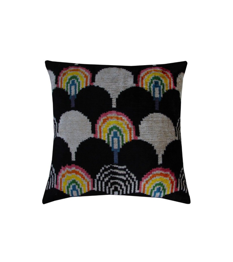 1.6 X 1.6 Feet . Turkish Anatolian Geometric Pillow, Striped Wool Pillow, Oushak Pillow , Kilim Rug Pillow, Boho Antique Pillow , Velvet Pillow