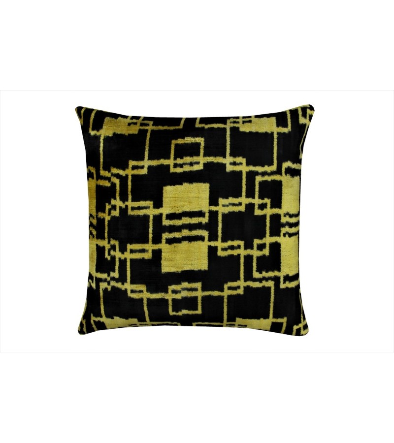 1.6 X 1.6 Feet . Turkish Anatolian Geometric Pillow, Striped Wool Pillow,  Kilim Rug Pillow, Boho Antique Pillow ,  Silk Velvet Pillow