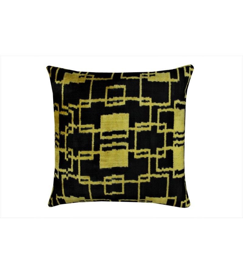 1.6 X 1.6 Feet . Turkish Anatolian Geometric Pillow, Striped Wool Pillow,  Kilim Rug Pillow, Boho Antique Pillow ,  Silk Velvet Pillow