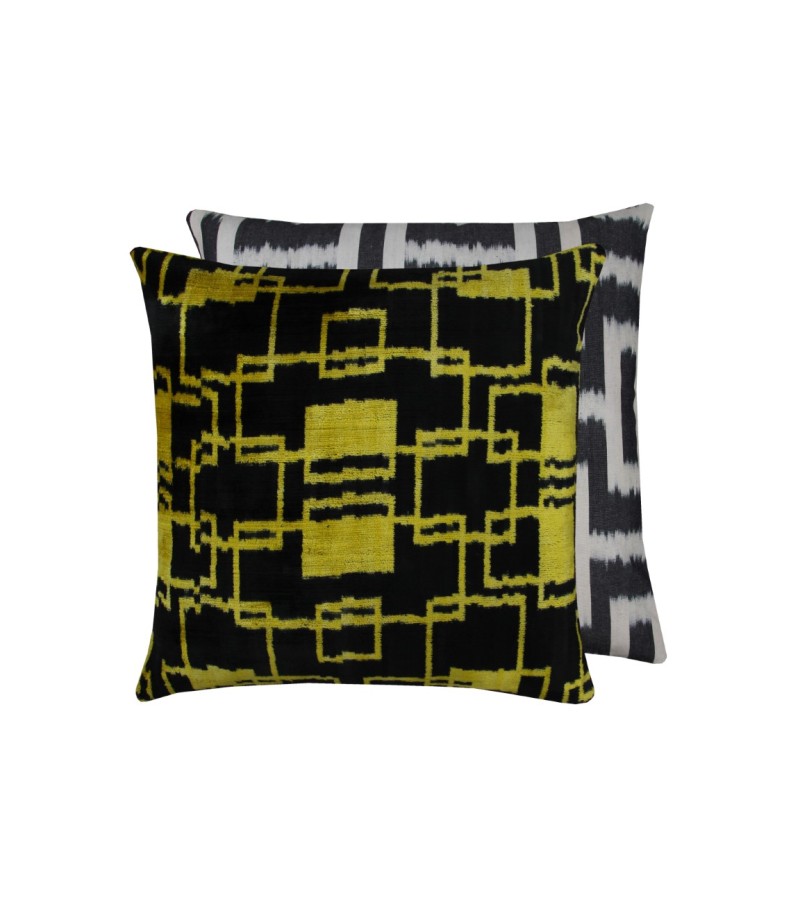 1.6 X 1.6 Feet . Turkish Anatolian Geometric Pillow, Striped Wool Pillow,  Kilim Rug Pillow, Boho Antique Pillow ,  Silk Velvet Pillow