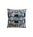 1.6 X 1.6 Feet . Turkish Anatolian Geometric Pillow, Striped Wool Pillow,  Kilim Rug Pillow, Boho Antique Pillow ,  Silk Velvet Pillow