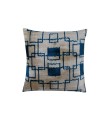 1.6 X 1.6 Feet . Turkish Anatolian Geometric Pillow, Striped Wool Pillow,  Kilim Rug Pillow, Boho Antique Pillow ,  Silk Velvet Pillow