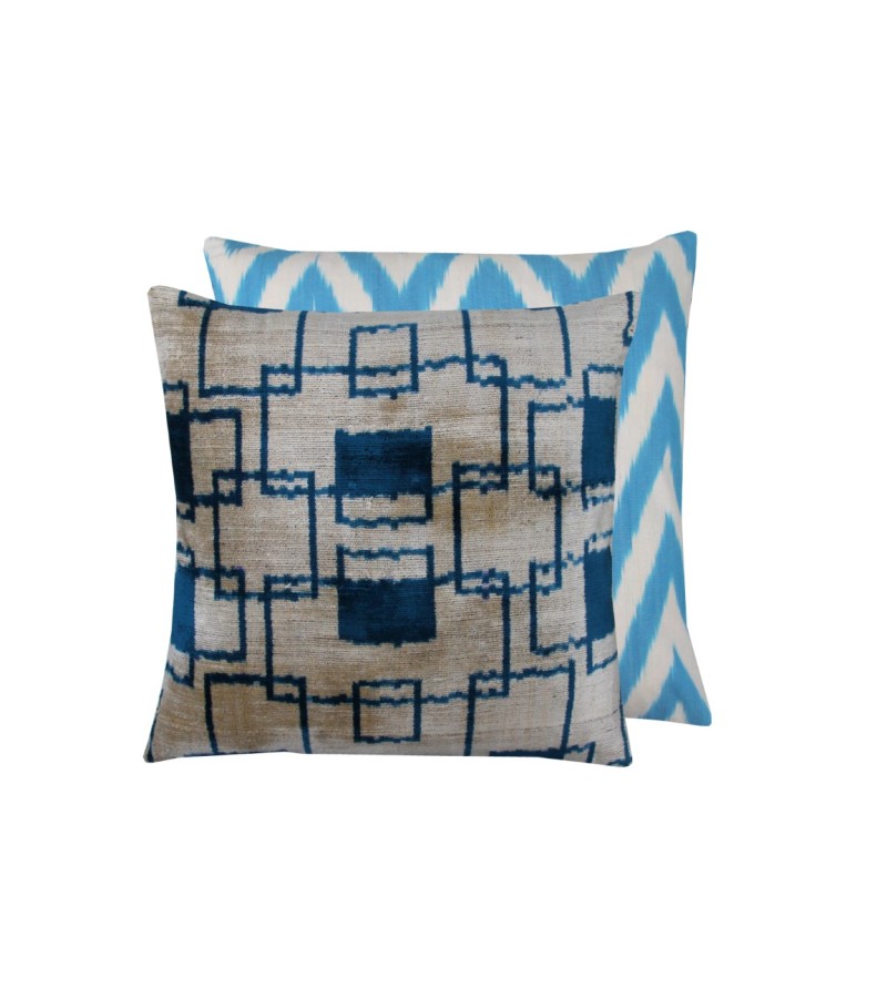 1.6 X 1.6 Feet . Turkish Anatolian Geometric Pillow, Striped Wool Pillow,  Kilim Rug Pillow, Boho Antique Pillow ,  Silk Velvet Pillow