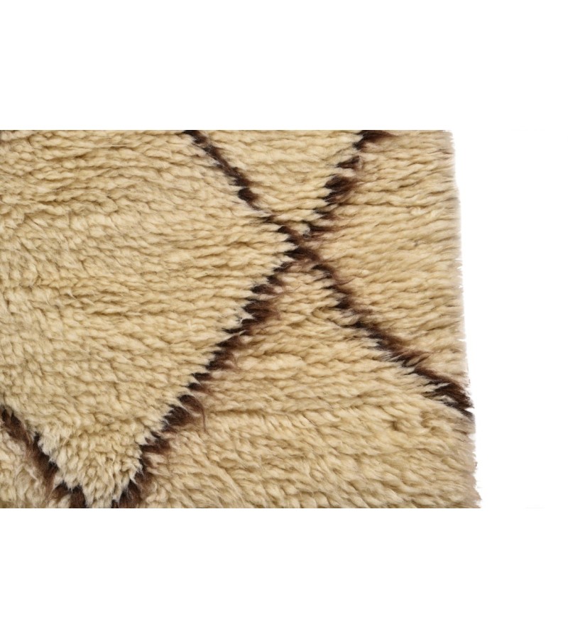 5X9 Feet . Modern Carpet, Turkish Shaggy Tulu rug ,handmade shaggy rug , Oversize Beige in Brown Details Colors high Pile Designer rug