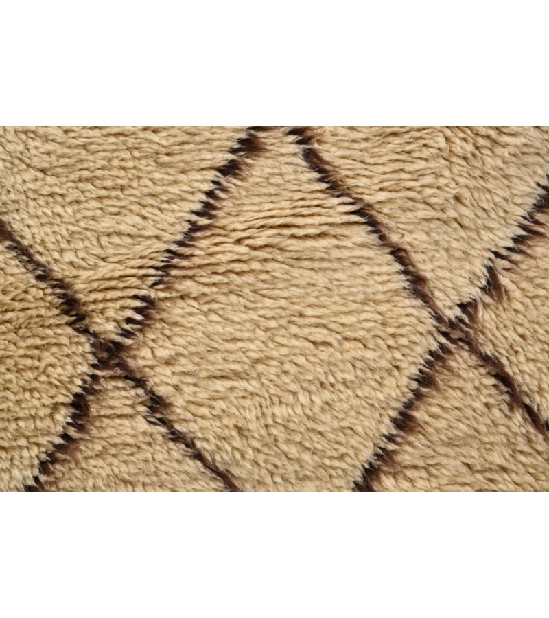5X9 Feet . Modern Carpet, Turkish Shaggy Tulu rug ,handmade shaggy rug , Oversize Beige in Brown Details Colors high Pile Designer rug